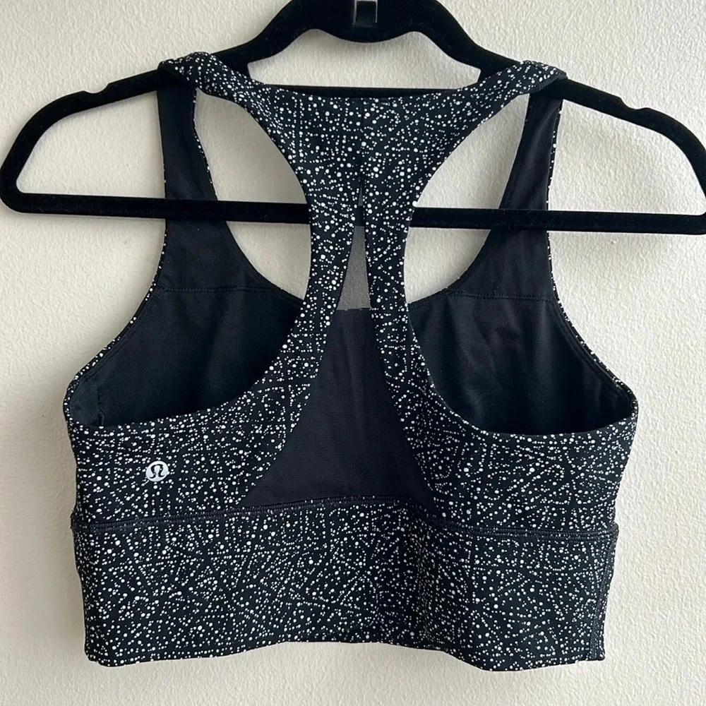 Lululemon Invigorate Bra Long Line Night View White Black / Black